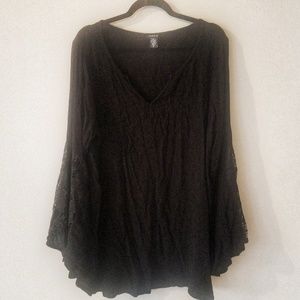 Torrid Black Swimwear Coverup Bell Sleeves Lace